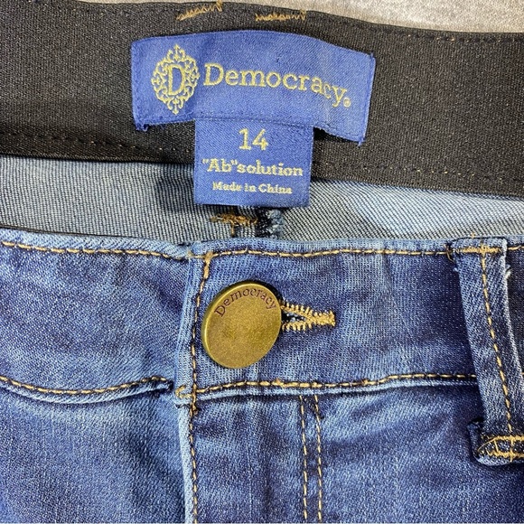Democracy Jegging Jeans Womens 14 Dark Blue Ab Solution Hi Rise Stretch Denim - Picture 4 of 14